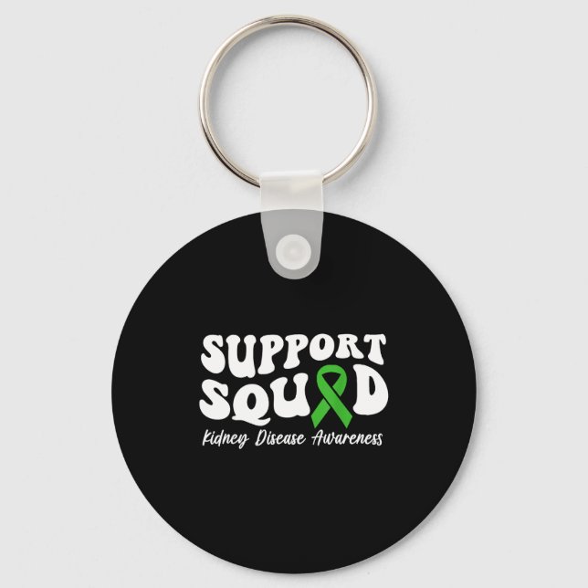 Green ribbon support squad kidney disease key ring (Front)