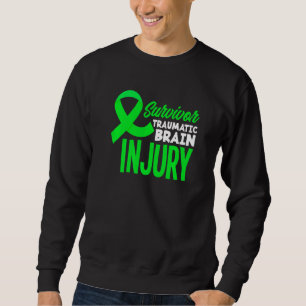 Green Ribbon Survivor Traumatic Brain Injury Aware Sweatshirt