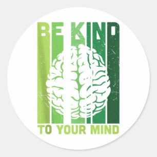 Green Ribbon Warrior & Supporters - Mental Hea Classic Round Sticker