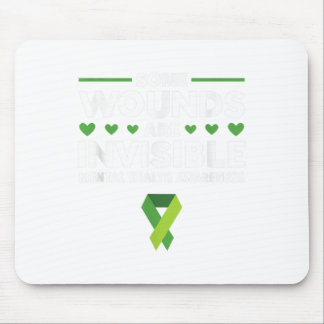 Green Ribbon Warrior &amp; Supporters - Mental Hea Mouse Mat