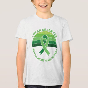 Green Ribbon Warrior & Supporters - Mental Hea Tri-Blend Shirt