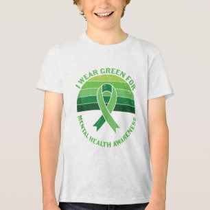 Green Ribbon Warrior & Supporters - Mental Hea Tri-Blend Shirt