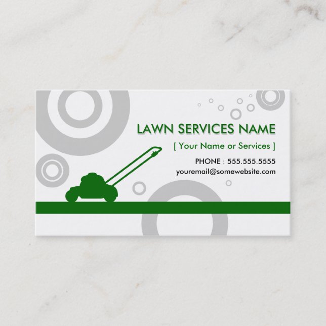 green rings mowing business card (Front)