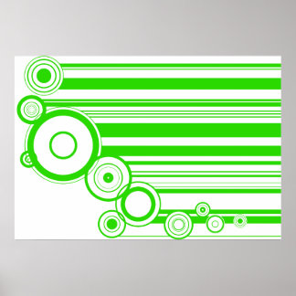 Green Rings & Stripes Poster