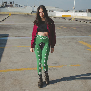 Green ritual tribal leggings