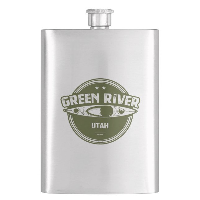 Green River Utah Kayaking Hip Flask (Front)