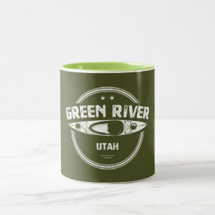 Green River Utah Kayaking Two-Tone Coffee Mug