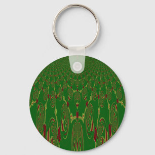 Green Robots Key Ring