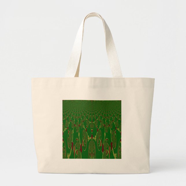 Green Robots Large Tote Bag (Front)