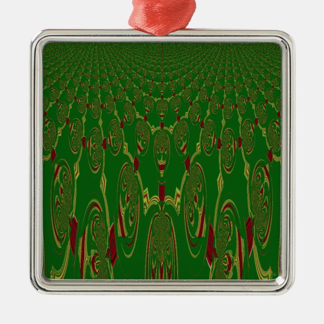 Green Robots Metal Tree Decoration (Front)