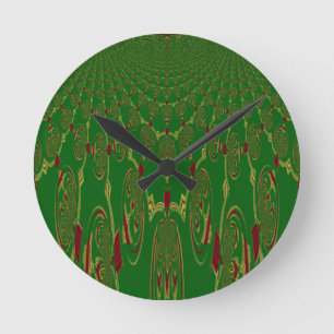 Green Robots Round Clock