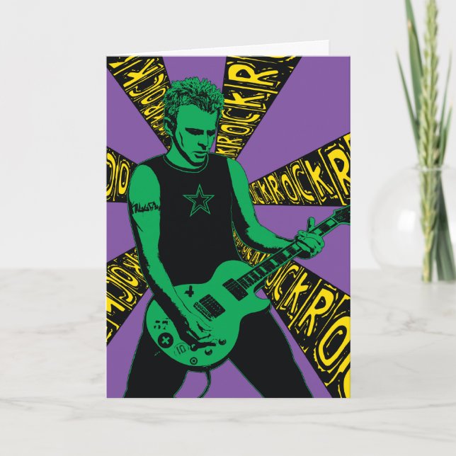Green Rockin Birthday Card (Front)