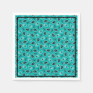 Green Rodeo Bandanna Print Birthday Party Napkins