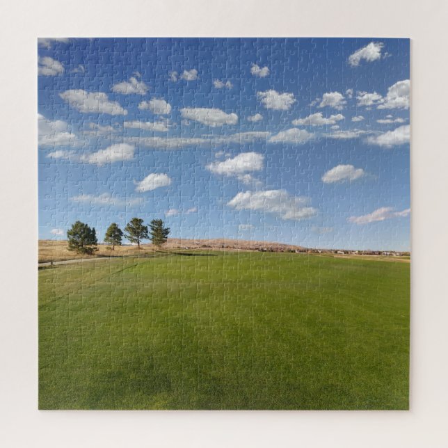 Green Rolling Hills with Blue Sky Above Nature Jigsaw Puzzle (Vertical)