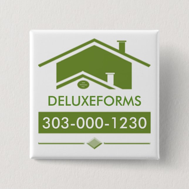 Green Roof 15 Cm Square Badge (Front)