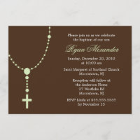 Green Rosary Invitations