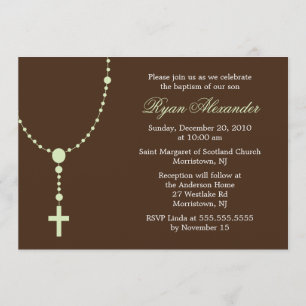 Green Rosary Invitations