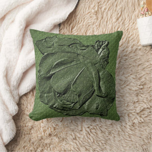 Green Rose Floral Art Cushion