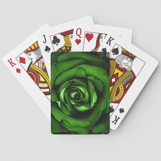 Green Rose Royalty Playing Cards (Back)