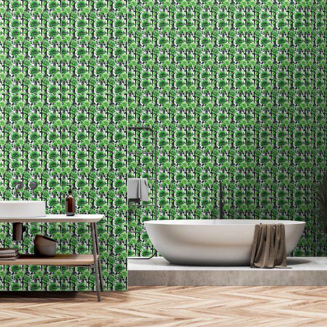 Green Rose Wallpaper (Bathroom)