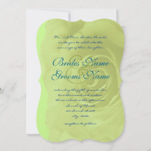 Green Rose Wedding Invitation or Change Colour