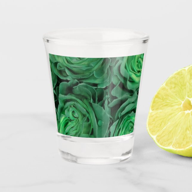Green Roses -  Shot Glass (Front)