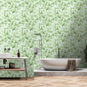 Green Roses Vintage Botanical Garden Wallpaper