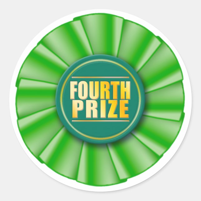 green rosette fourth prize sticker (Front)