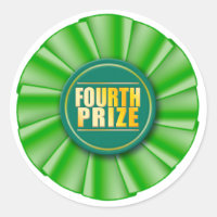 green rosette fourth prize sticker