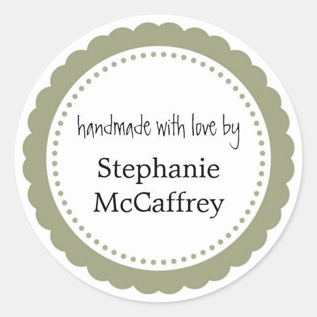 Green rosette handmade custom label party favour (Front)