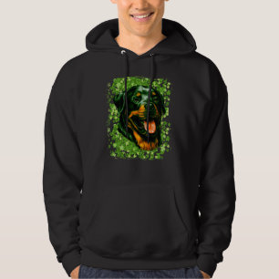 Green Rottweiler Dog Breed St Patrick S Day Dog Lo Hoodie
