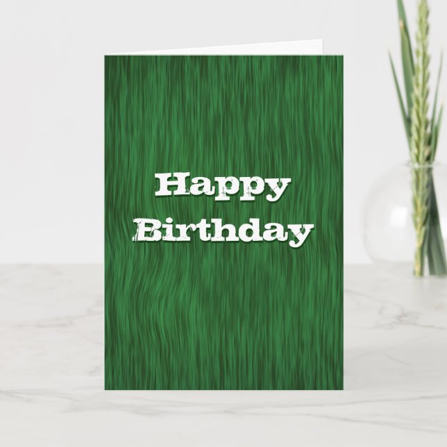 Green Rough Wood Birthday Card (Front)
