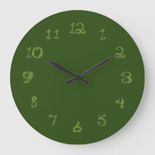 green round clock with fabric shape numbers