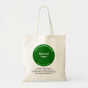 Green Round Shape Business Brand on Budget Tote Bag