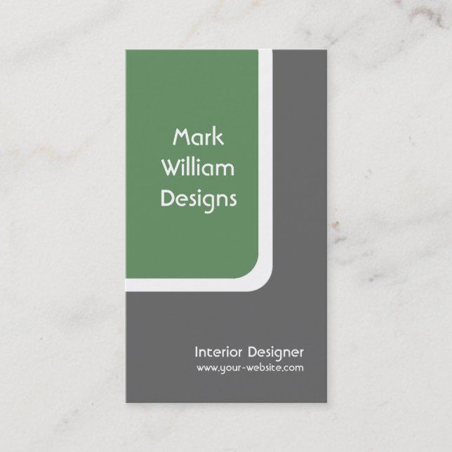 Green Rounded Rectangle Business Card (Front)