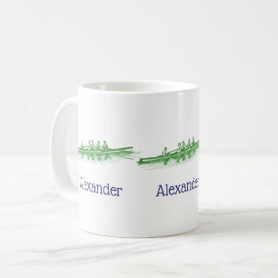 Green Rowing Rowers Crew Team Water Sports Coffee Mug