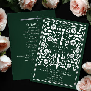 Green Royal Mediaeval Silver Sword Wedding Details