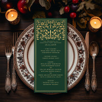 Green Royal Mediaeval Sword Wedding Flat Menu