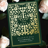 Green Royal Mediaeval Sword Wedding Save the Date