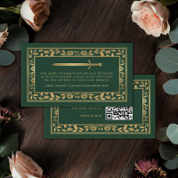 Green Royal Sword Wedding Website RSVP QR Code