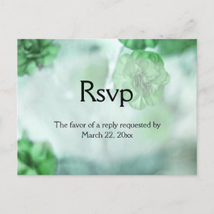 Green  RSVP w Entree Choices Invitation Postcard