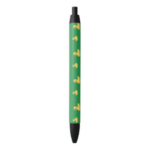 Green rubber duck pattern black ink pen
