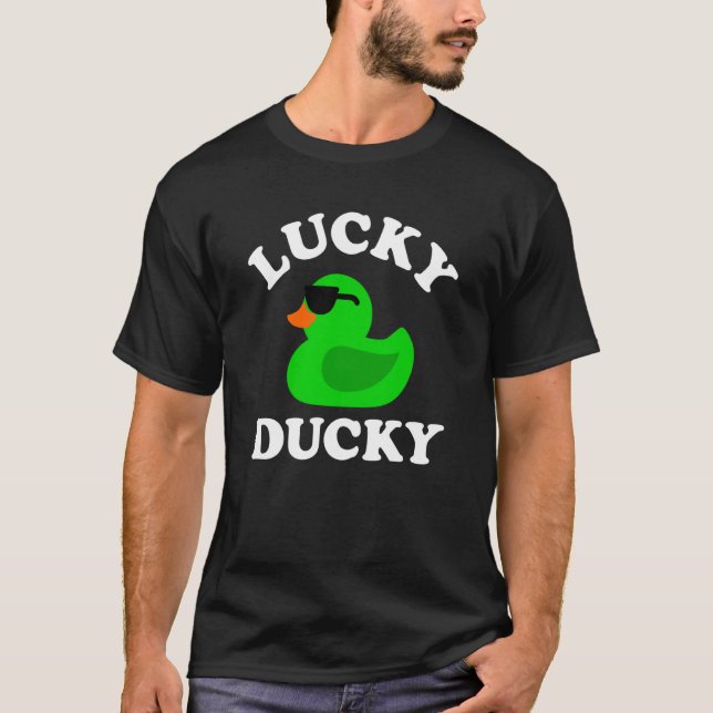 Green Rubber Duck Sunglasses Lucky Ducky Quack Duc T-Shirt (Front)