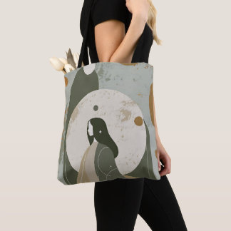 Green Rust Tan Empowering Woman Abstract Tote Bag
