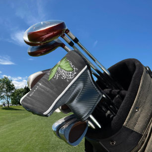 Green Rustic Butterfly Personalised Golf Head Cover