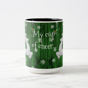 Green Rustic Christmas Reindeer Coffee Mug
