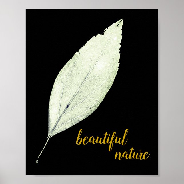 Green Rustic leaf Nature Love Art Paint Poster (Front)
