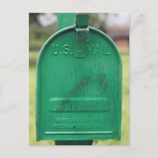 Green Rustic Mailbox Portrait Postcard