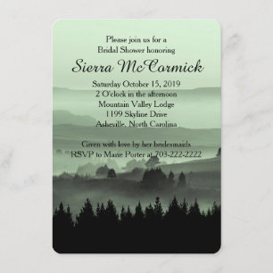 Green Rustic Mountain Bridal Shower Invitation