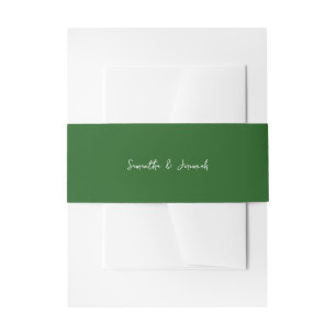 Green Rustic Mountain Wedding Invitation Belly Band